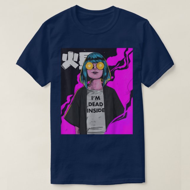Anime Girl Waifu Vaporwave Aesthetic Japanese Otak T-Shirt (Design Front)