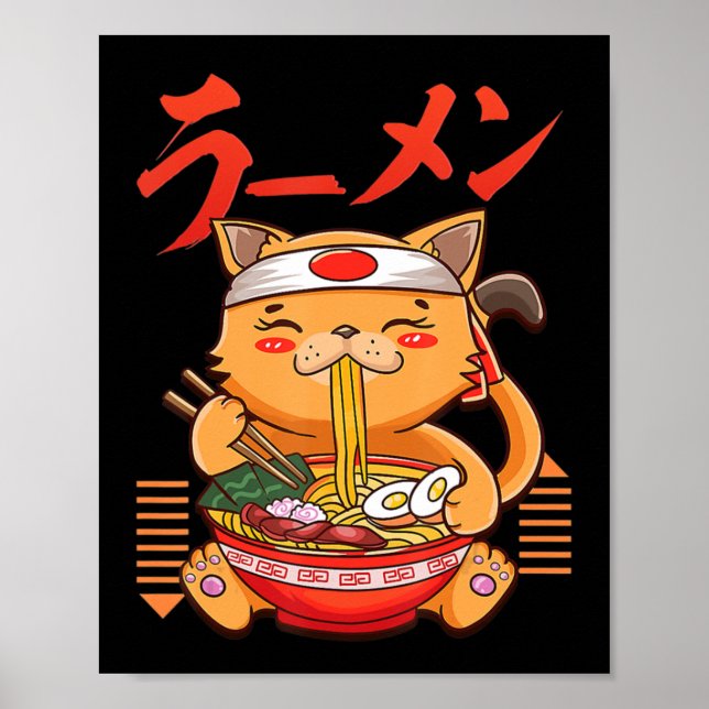 Anime Girl Waifu Who Loves Anime Ramen And Sketchi Poster (Front)