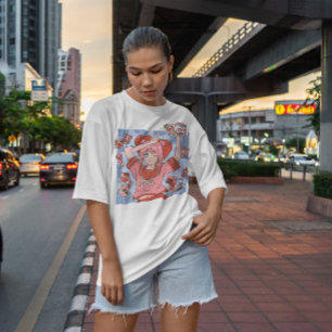 Anime Girl With Comic Books T-Shirt