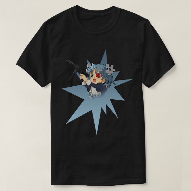 Anime Girl With Gun         T-Shirt (Design Front)