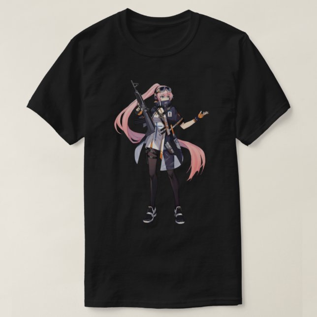 Anime girl with gun           T-Shirt (Design Front)