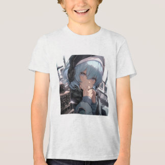 Anime girl with headphone Tri-Blend shirt