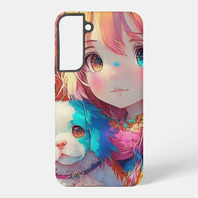 Anime Girl with Puppy Samsung Galaxy S22+ Case (Back)