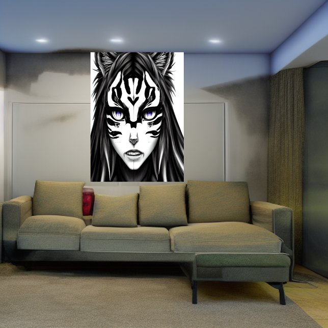 Anime girl with purple eyes | AI Art Poster (Creator Uploaded)