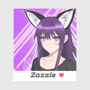 Anime Girl with Purple Hair and Eyes