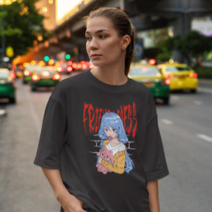 Anime Girl With Rabbit Toy  T-Shirt