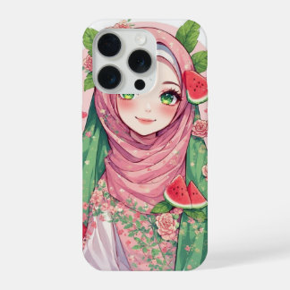 Anime Girl with Watermelon – Floral iPhone 15 Case