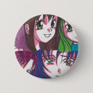 anime girls 6 cm round badge