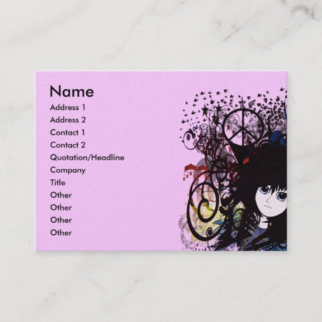 Anime Girls Business Card (Front)