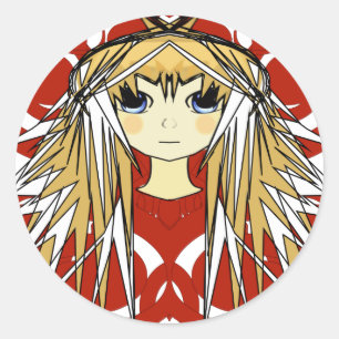 Anime Girls Classic Round Sticker