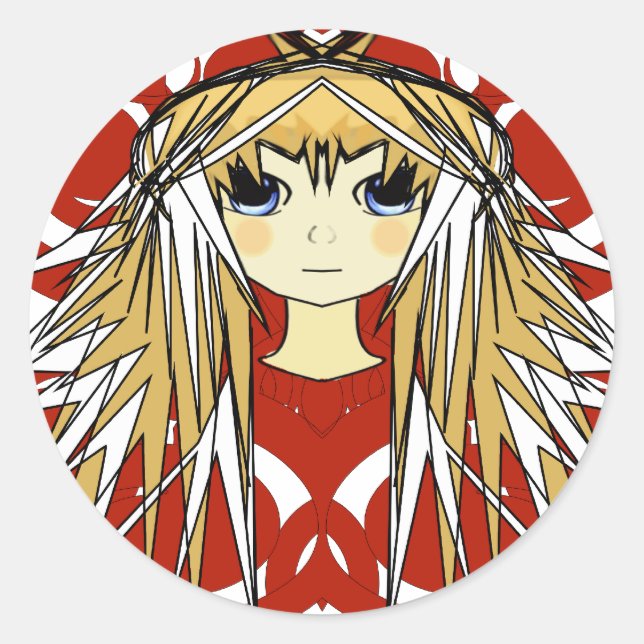 Anime Girls Classic Round Sticker (Front)