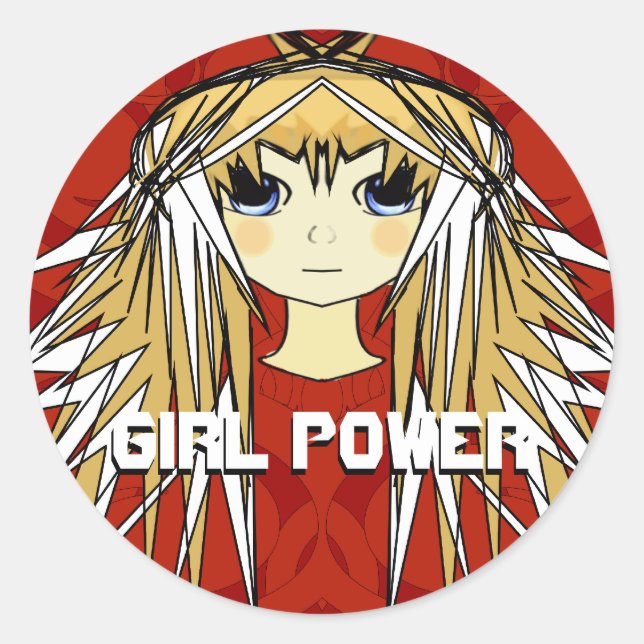 Anime Girls - - Customised Classic Round Sticker (Front)