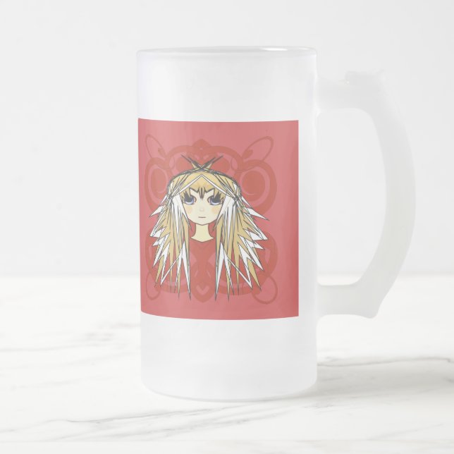 Anime Girls Gifts Frosted Glass Beer Mug (Right)