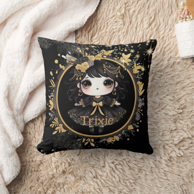 Anime Girls Goth Cute Custom Decor Gift Kawaii Cushion (Blanket)