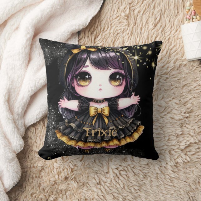 Anime Girls Goth Cute Custom Decor Gift Kawaii Cushion (Blanket)
