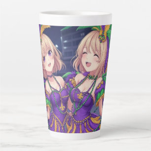 Anime Girls Mardi Gras Latte Mug