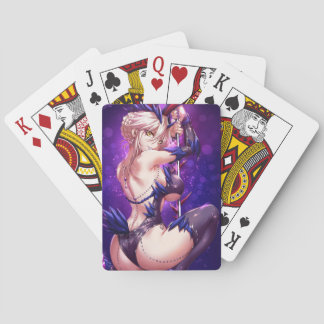 anime girls playing cards