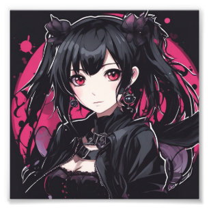 Anime Goth Girl Fantasy Art Photo Print