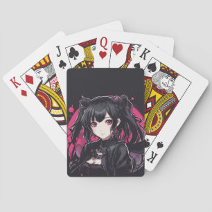 Anime Goth Girl Fantasy Art Playing Cards