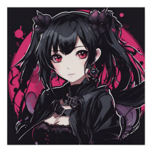 Anime Goth Girl Fantasy Art Poster