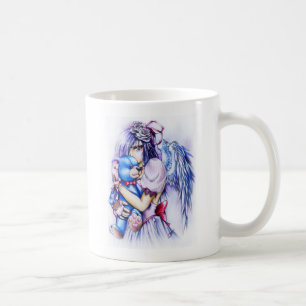 Anime Gothic Pink Angel Girl With Teddy Coffee Mug