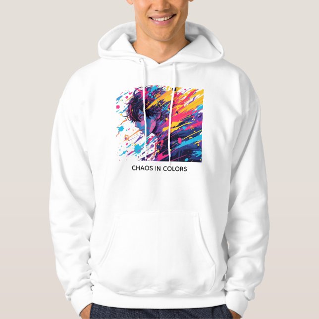 Anime Graffiti Chaos — Colour Splash Hoodie (Front)