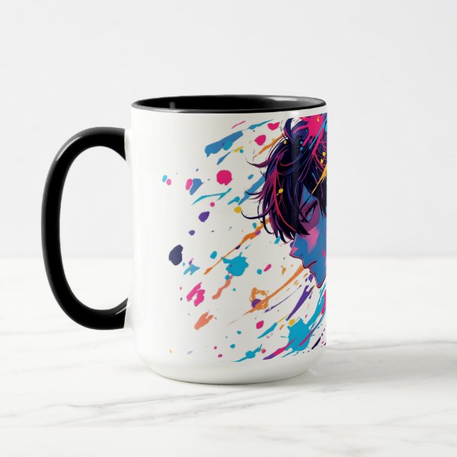Anime Graffiti Chaos — Colour Splash Mug | Bold Ar (Left)
