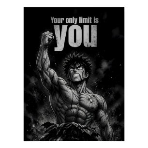 Anime Gym Motivation Fighter Art Poster