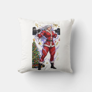 Anime Gym Santa Fitness Christmas Cushion
