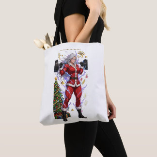 Anime Gym Santa Fitness Christmas Tote Bag