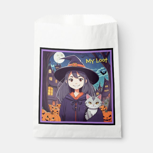 Anime Halloween Witch Favour Bags (Front)