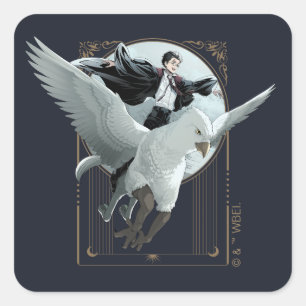 Anime HARRY POTTER™ Flight with Buckbeak Square Sticker