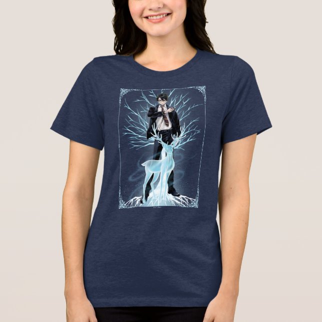 Anime HARRY POTTER™ Stag Patronus Tri-Blend Shirt (Front)