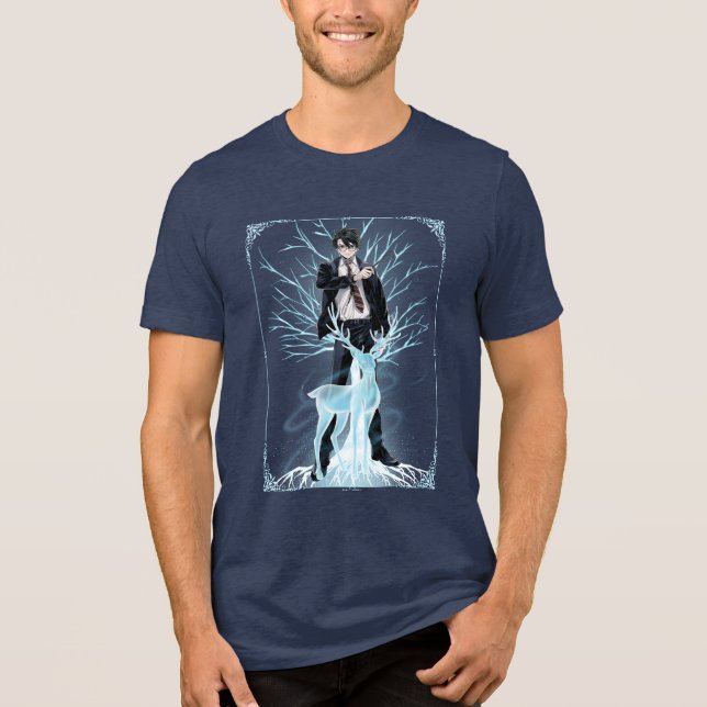 Anime HARRY POTTER™ Stag Patronus Tri-Blend Shirt (Front)