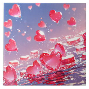 Anime hearts Ceramic Tile