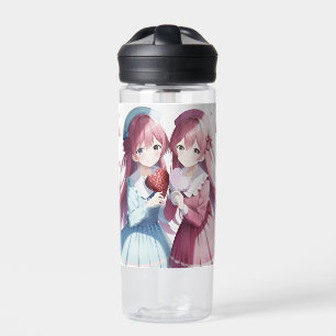 Anime hearts Valentine's Day Water Bottle