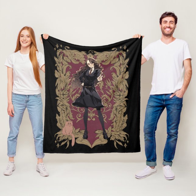 Anime Hermione Granger Ornate Frame Fleece Blanket (In Situ)