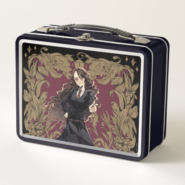 Anime Hermione Granger Ornate Frame Metal Lunch Box (Front)