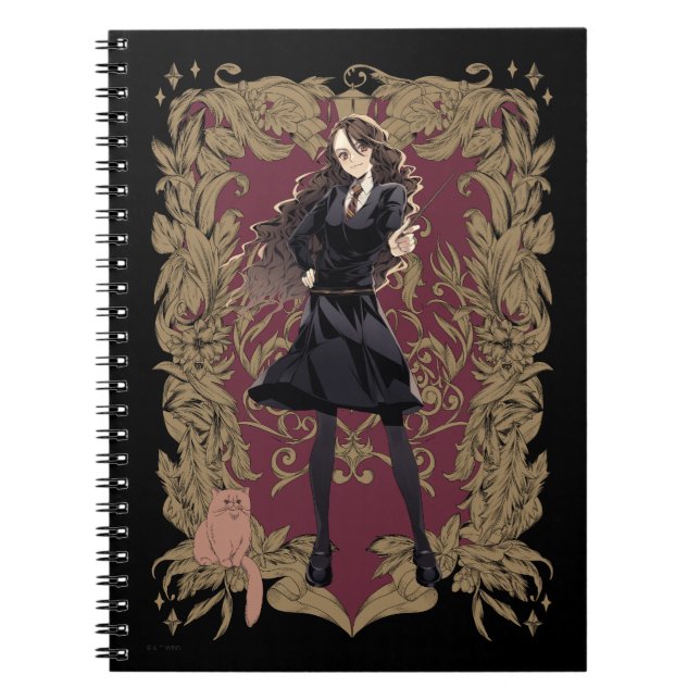 Anime Hermione Granger Ornate Frame Notebook (Front)