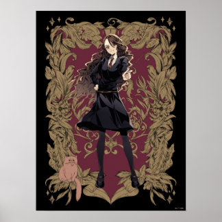 Anime Hermione Granger Ornate Frame Poster