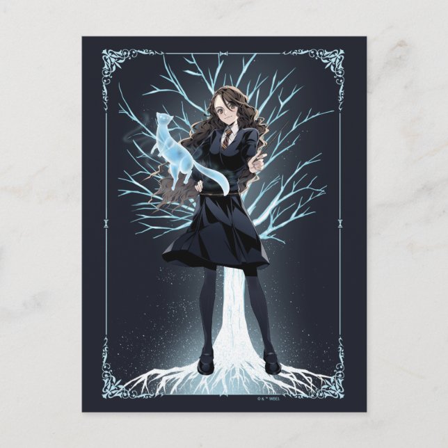 Anime Hermione Granger's Otter Patronus Postcard (Front)