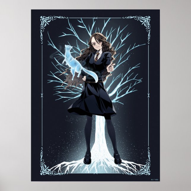 Anime Hermione Granger's Otter Patronus Poster (Front)
