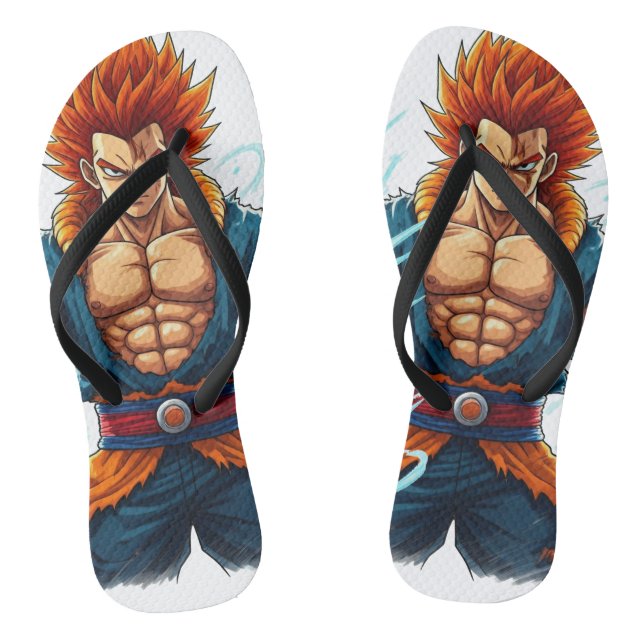 anime hero otaku weeb decal merch flip flops (Footbed)