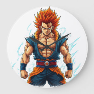anime hero otaku weeb decal merch large clock