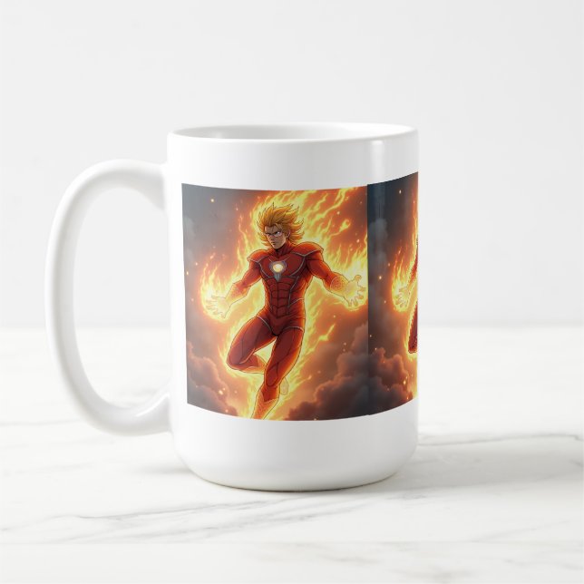 Anime Hero Power-Up Coffee Mug (Left)