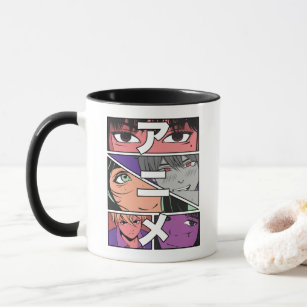 Anime Heroes & Japanese Kanji for Anime Mug
