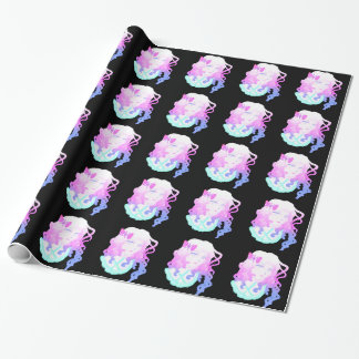 Anime  Hipster Kawaii Pastel Creepy Cute Girl Wrapping Paper