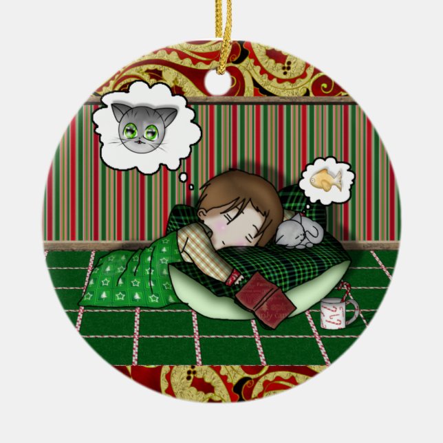 Anime Holiday Dream Ceramic Tree Decoration (Front)
