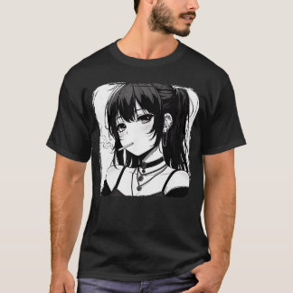 Anime Horror Girl Aesthetic Grunge Waifu Japanese  T-Shirt