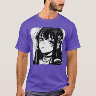 Anime Horror Girl Aesthetic Grunge Waifu Japanese  T-Shirt